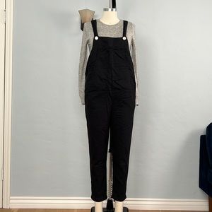 L'Agence Black Cotton Overalls Jumpsuit - Size Small